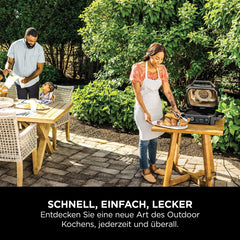 Ninja Woodfire Electric BBQ Grill & Smoker & Air Fryer, 7-in-1 Outdoor BBQ Grill, Air Fry, Smoke, Roast, Bake and more, Weather Resistant, Non-Stick, Portable, Electric, Grey/Black OG701EU