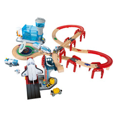 Playtive Holz-Eisenbahn-Set Weltraumstation, 67-teilig - B-Ware neuwertig