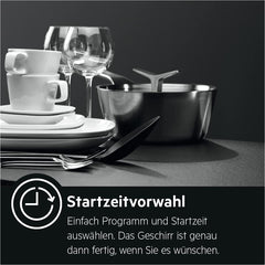 AEG Vollintegrierter Geschirrspüler 60cm, Spülmaschine Serie 7000: mit Glasschutz, Energieklasse A, Besteckschublade, personalisierte Zeit-Steuerung, leise 41dB, ComfortRails, Wasserstopp, FSE7676AP