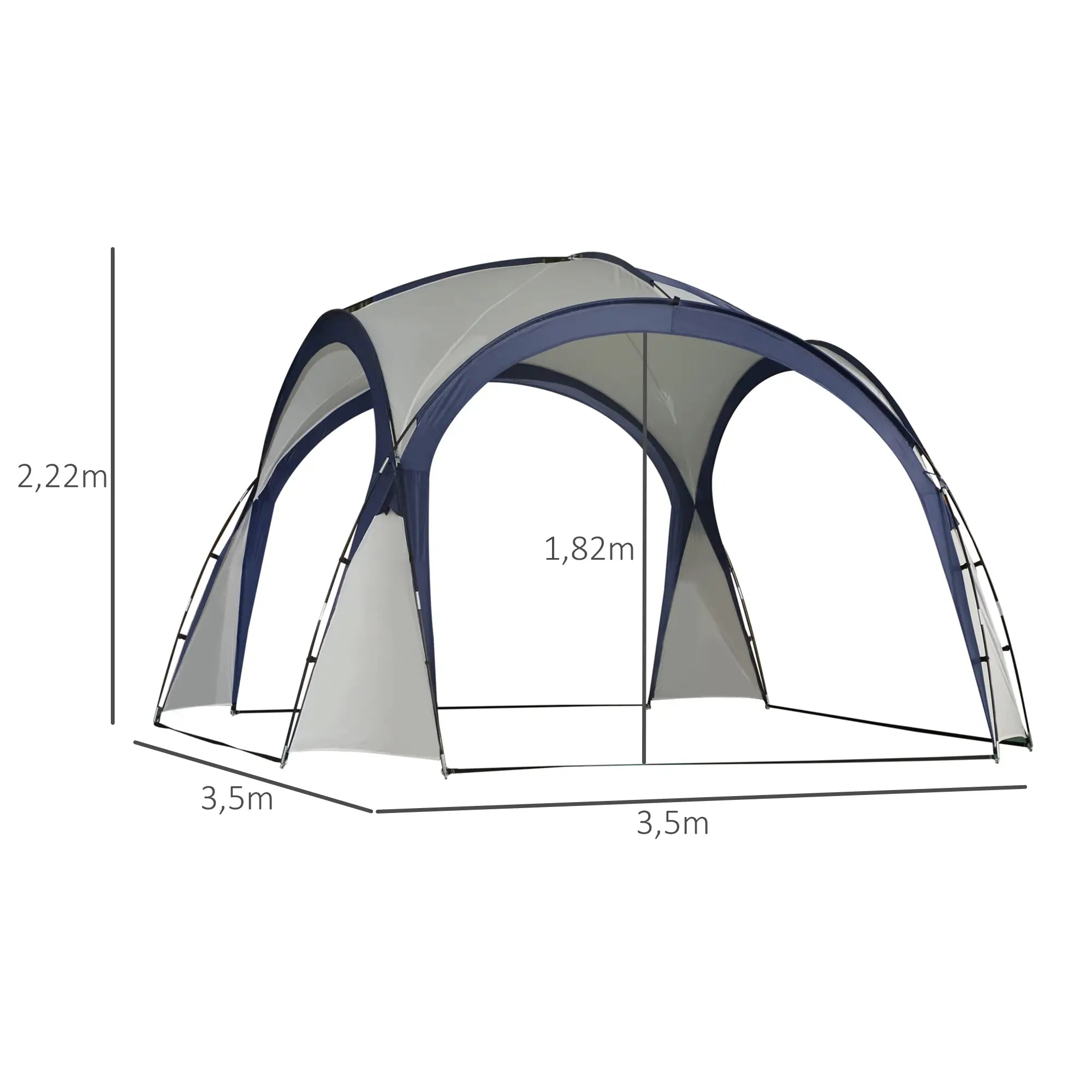 Outsunny Pavillon Gartenzelt Sonnenschutz Outdoor Glasfaser