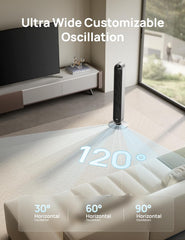 Dreo 25dB leiser Smart Turmventilator mit Sprachsteuerung, WiFi Alexa Ventilator, APP Steuerung, 120° Oszillierender Standventilator, 12 Geschwindigkeiten, 4 Modi, 12-Stund-Timer, Pilot Max S