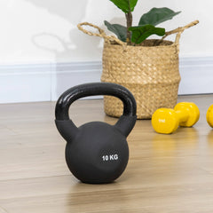 HOMCOM Kugelhantel Kettlebell zweihändig nutzbar bodenschonend