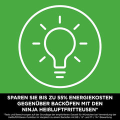 Ninja Heißluftfritteuse MAX PRO, 6,2 L, ölfrei, große Schublade, Rösten, Backen, Air Fry, Antihaftbeschichtet, Spülmaschinenfester Korb & Crisper Gittereinsatz, Silikonzange, Schwarz/Kupfer, AF180EUCP