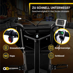 Actionbikes Motors Kinder Elektro Driftscooter | 𝟐𝟓𝟎 Watt Motor - Drift Cart 360°- 3 Geschwindigkeitsstufen - LED-Beleuchtung - Sitz verstellbar - Bluetooth - Drift Kart - Drift Auto (Space Purple)