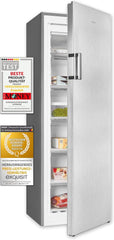 Exquisit Gefrierschrank GS271-NF-H-010E inoxlook | Gefrierschrank NoFrost 194 l Volumen | Tiefkühlschrank mit 5 Schubladen | Schnellgefrieren