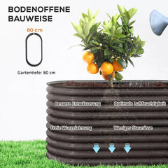 Hochbeet 160x80x80 cm aus Stahl für Garten & Balkon
