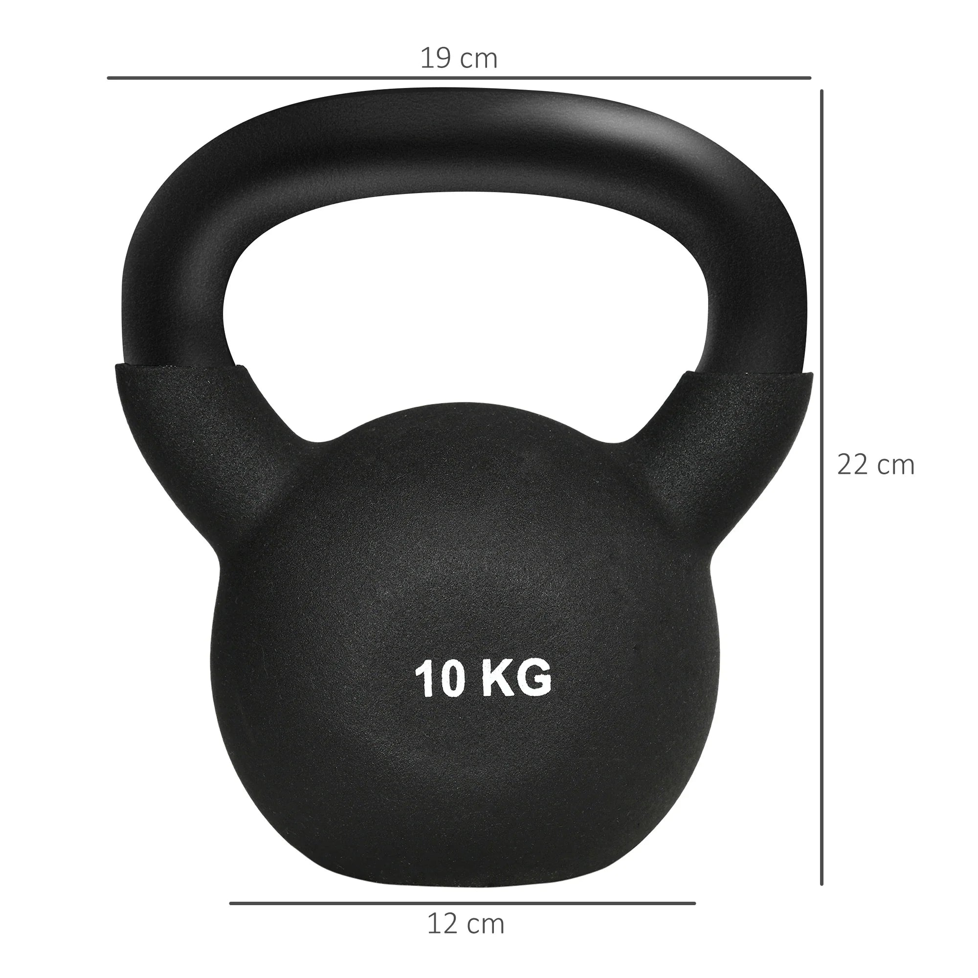 HOMCOM Kugelhantel Kettlebell zweihändig nutzbar bodenschonend