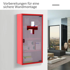 HOMCOM Medizinschrank abschließbar Tip-On Automatik Sicherheitsglas