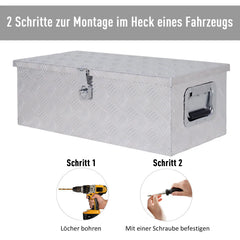 HOMCOM Werkzeugkasten abschließbar mit Griffen Aluminium