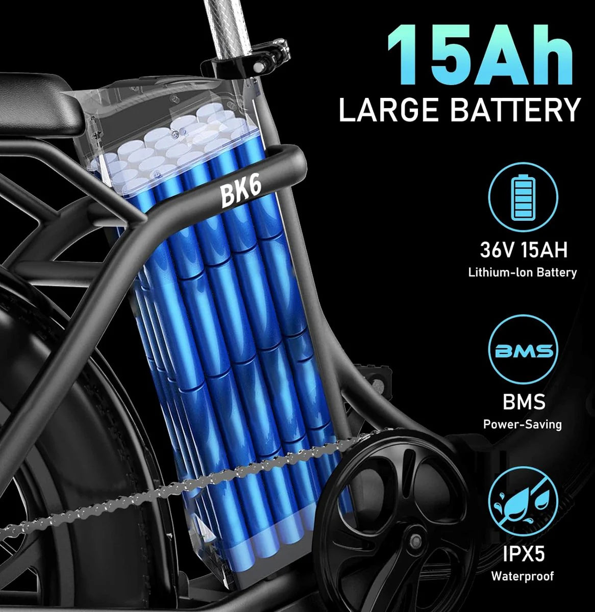 COLORWAY BK6S Klappbares E-Bike 350W 36V 15Ah 20x3.0 Reifen