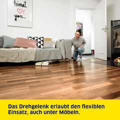 Krcher Elektrischer Wischmopp EWM 2, kabelloser Bodenreiniger mit 2 rotierenden Mikrofaserwalzen, Akkulaufzeit: ca. 20 min, Flchenleistung pro Akkuladung: ca. 60 m, Wei
