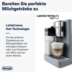 De'Longhi Rivelia EXAM440.55.W Kaffeevollautomat mit LatteCrema Milchsystem, Wechselbarer Bohnenbehälter, 16 Kaffee- & Milchgetränke auf Knopfdruck, Extra-Shot-Funktion, 3,5 Touch-Display, Weiß