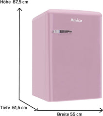 Amica KGC 15632 T Retro Kühl-/Gefrierkombination / Ice Blue (Türkis) / 144cm (H) x 55cm (B) x 62cm (T) / Retro-Design / Kühlschrank mit Gefrierfach
