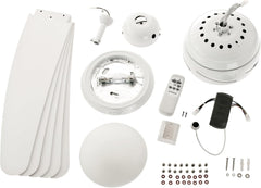 132 cm Deckenventilator Bendan 72220 mit Einzelleuchte und fünf Flügeln, Ausführung in seidenmattem Chrom mit Opalmilchglas