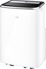 AEG Chillflex Pro AXP26U338CW mobile Klimaanlage / LED Display / Touch-Buttons / Fernbedienung / 30-40 m² / Kühlfunktion / Ventilator / Entfeuchtungsfunktion / Automatik / weiß/silber/schwarz